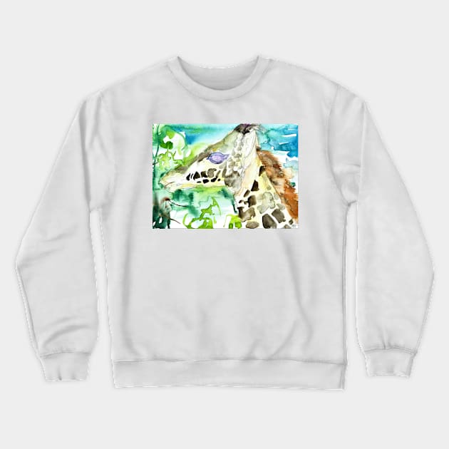 GIRAFFE - watercolor portrait .1 Crewneck Sweatshirt by lautir